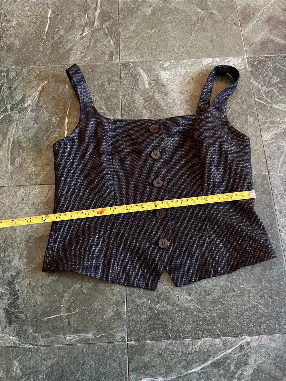 Black Checkered Button-Front Top - Picture 4 of 8